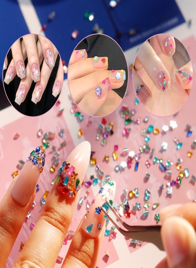 Allstarry Nail Gems, 2500PCS Colorful Rhinestones for Nails, Muliti-Shape Nail Charms and Gems 2-5mm Nail Rhinestones for Bedazzling Gems Jewels for Nails Gem Small Nail Art Charms Nail Supplies - Image 5